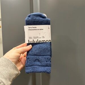 Lululemon athletica Blue Twill Terry Socks Large